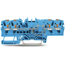 4-conductor through terminal block, with push-button, 2.5 mm&sup2;, blue