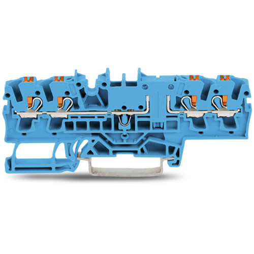 4-conductor through terminal block, with push-button, 2.5 mm&sup2;, blue