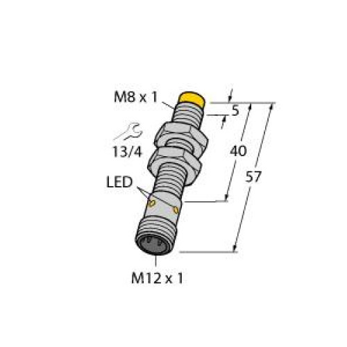 Inductive Sensor, Operating voltage 1030 VDC, Rated switching distance