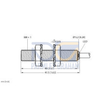 Inductive Sensor, Operating voltage 1030 VDC, Rated switching distance
