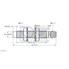 Inductive Sensor, Operating voltage 1030 VDC, Rated switching distance
