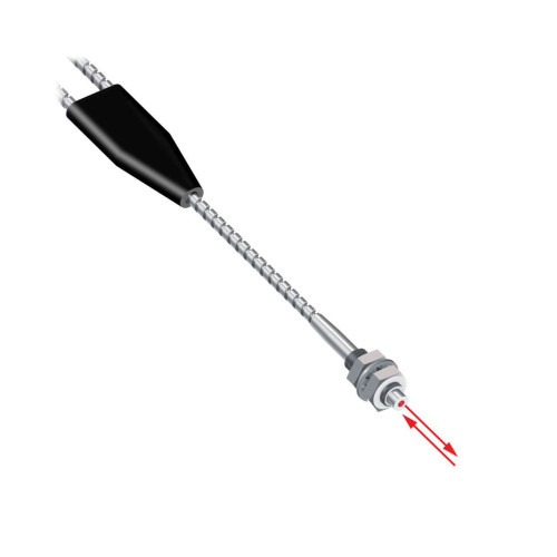 Glass Fiber, Bifurcated 1.5 Bundle, M6 Threaded Tip, Stainless Sheathing 2 m Long, Terminated For Plastic Fiber Sensors, Vantage Line