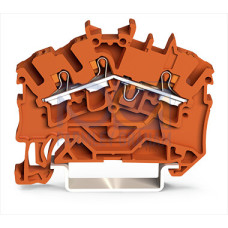 3-conductor through terminal block, with push-button, 2.5 mm&sup2;, orange