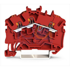 3-conductor through terminal block, with push-button, 2.5 mm&sup2;, red