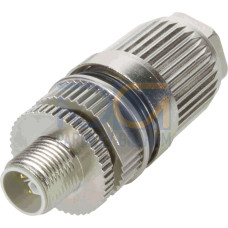 Fitted pluggable connector, 5-pole, shielded, M12 plug, straight