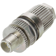 Fitted pluggable connector, 5-pole, shielded, M12 plug, straight