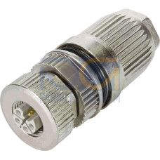 Fitted pluggable connector, 5-pole, shielded, M12 socket, straight