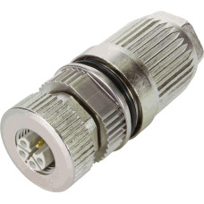 Fitted pluggable connector, 5-pole, shielded, M12 socket, straight