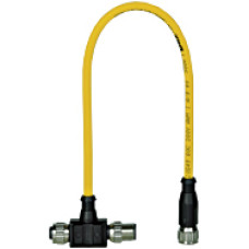 Y cable for PSENcode, PSENslock. Input socket 1 x M12/8-pin, Output connector 2 x M12/8-pin.