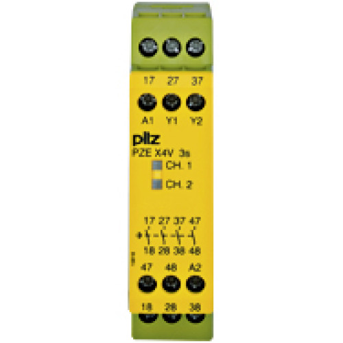 Contact expansion Inputs: Single-channel wiring Outputs: 4 N/O UB 24 V DC, width: 22.5 mm, integral screw terminals, Delay-on de-energisation contact block for contact expansion in connection with saf