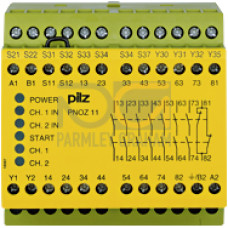 Safety relay (standalone) inputs: 1/2-channel wiring with/without detection of shorts across contacts