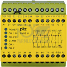 Safety relay (standalone) inputs: 1/2-channel wiring with detection of shorts across contacts