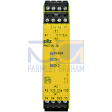 Safety relay (standalone) inputs: On the basis of the requirement class III A in accordance with EN 574