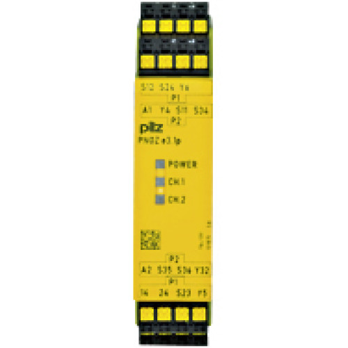 Safety relay (standalone) inputs: 2-channel wiring with/without detection of shorts across contacts