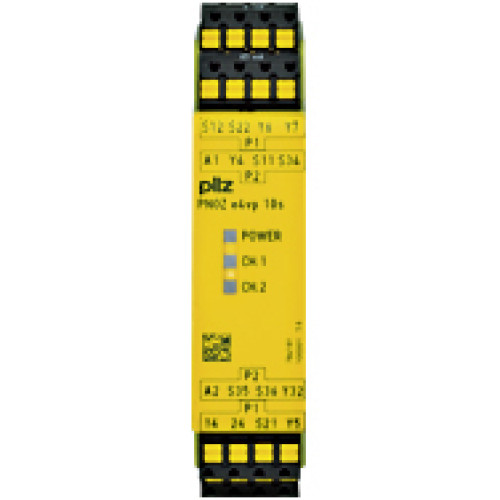 Safety relay (standalone) inputs: 2-channel wiring with detection of shorts across contacts