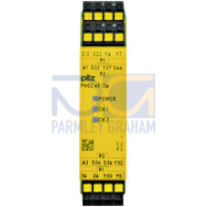 Safety relay (standalone) inputs: 1/2-channel wiring without detection of shorts across contacts