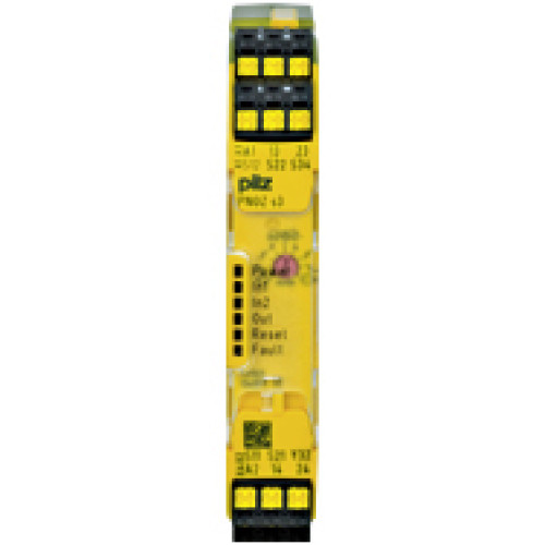PNOZsigma Safety relay (standalone). Inputs: 1-/2-channel wiring with/ without detection of shorts across contacts. Outputs: 2 N/O, 1 semiconductor, UB 24 V DC, width: 17.5 mm, plug-in spring-loaded t