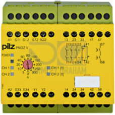 Safety relay (standalone) inputs: 1/2-channel wiring without detection of shorts across contacts
