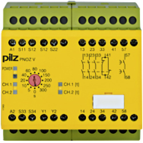 Safety relay (standalone) inputs: 1/2-channel wiring without detection of shorts across contacts