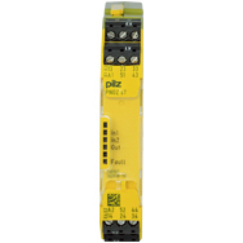 PNOZsigma Contact expansion. Outputs: 4 N/O, 1 N/C UB 24 V DC, width: 17.5 mm, plug-in terminals of screw type Contact block for contact expansion in connection with safety-related control components.