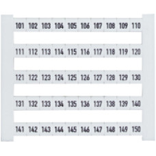 Terminal nameplates for base modules (dekafix, labelled 101-150) Delivery scope: 10 x 50 terminal designation tags packaged in a neutral carton with reference label.