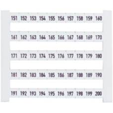 Terminal nameplates for base modules (dekafix, labelled 151-200) Delivery scope: 10 x 50 terminal designation tags packaged in a neutral carton with reference label.