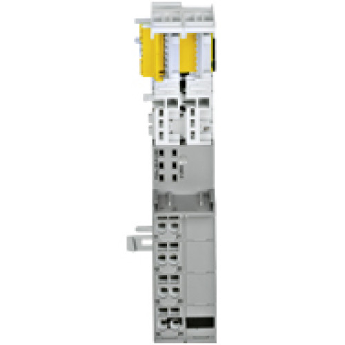 Base module for I/O electronic module supply for refresh 24 V and 5 V double width, 8 spring-loaded terminals.