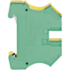 Earthing terminal for mounting rail, PE connection, Gr/Y Delivery scope: 10 pieces, packed in a neutral carton with reference label.