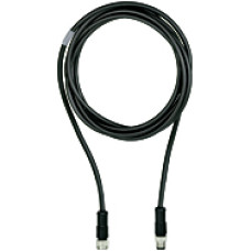 Connection cable, PUR, black RAL9005, suitable for drag chains, 5-pin, socket straight M12, on connector straight M12, B-coded, cable length:5m