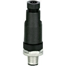 Plug-in connector, 5-pin, connector straight M12, A-coded, screw connection, material threaded ring: CuZn nickel-plated, outer cable diameter: 4-6mm
