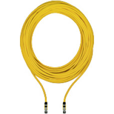 Network cable, SafetyNET p, Cat5e, PUR, yellow RAL1003, shielded, 4- pin, connector straight RJ45 (IP20), on connector straight RJ45 (IP20), cable length: 2m