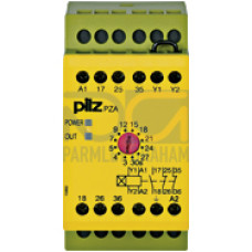 Safety relay (standalone) Inputs: Single-channel wiring Outputs: 1 N/O, 2 N/C UB 110-120 V AC, width: 45 mm, integral screw terminals, delay-on energisation pulse timer, pulse times 12 stages from 0 -