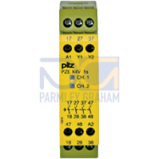Contact expansion Inputs: Single-channel wiring Outputs: 4 N/O UB 24 V DC, width: 22.5 mm, integral screw terminals, Delay-on de-energisation contact block for contact expansion in connection with saf