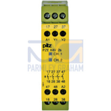 Contact expansion Inputs: Single-channel wiring Outputs: 4 N/O UB 24 V DC, width: 22.5 mm, integral screw terminals, Delay-on de-energisation contact block for contact expansion in connection with saf