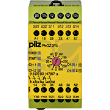 Safety relay (standalone) inputs: 1/2-channel wiring with/without detection of shorts across contacts