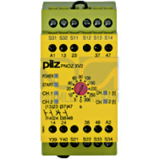 Safety relay (standalone) inputs: 1/2-channel wiring with detection of shorts across contacts