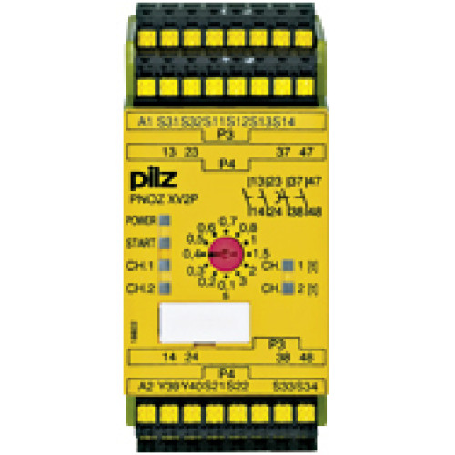 Safety relay (standalone) inputs: 1/2-channel wiring with/without detection of shorts across contacts