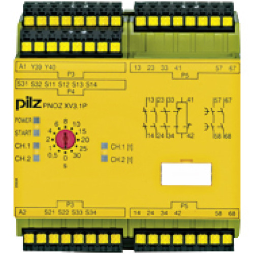 Safety relay (standalone) inputs: 1/2-channel wiring with/without detection of shorts across contacts