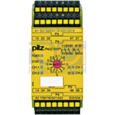 Safety relay (standalone) inputs: 1/2-channel wiring with/without detection of shorts across contacts