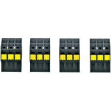 Set of plug-in replacement terminals 3-pin of spring-type, PU = 1 piece each X1, X2, X3, X4.