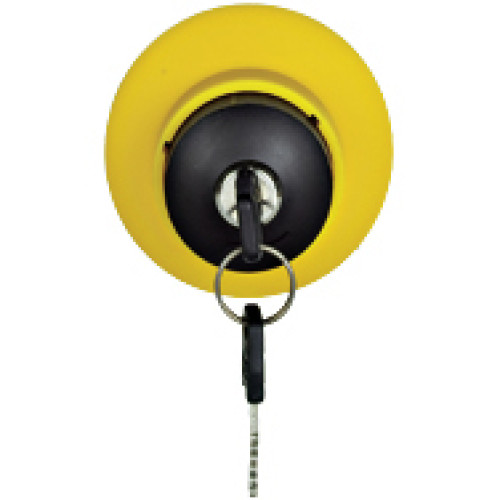 PITestop operating stop pushbutton IP65, key switch, mounting hole: 22.3 mm.