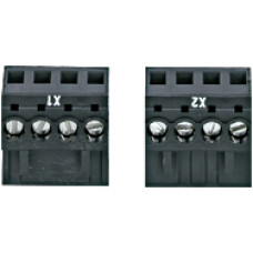 Connector set for power supply, 1-row, 4-pin, screw connection, PU 2 connectors.
