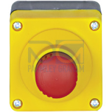 PITestop E-STOP/contact block incl. surface mount housing, set consisting of E-STOP pushbutton with contact block, 2 N/C, 1 N/O, terminals of screw type.