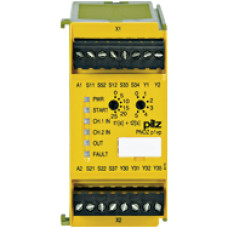 Safety relay (standalone) input: 1/2-channel wiring with/without detection of shorts across contacts