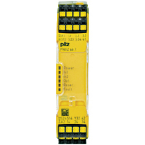 PNOZsigma safety relay (standalone) two-hand control relay inputs: Per pushbutton 1 N/O 1 N/C