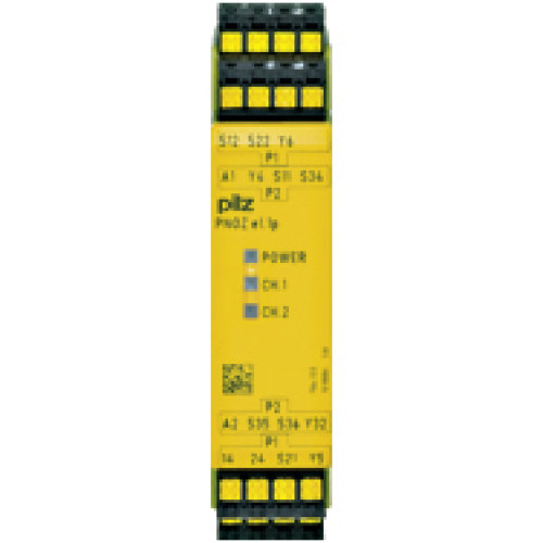 Safety relay (standalone) inputs: 1/2-channel wiring with/without detection of shorts across contacts