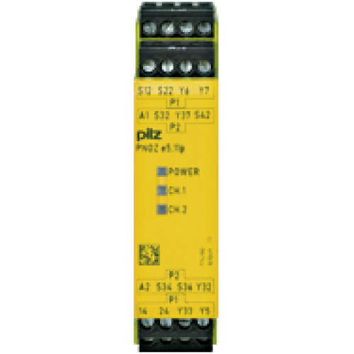 Safety relay (standalone) inputs: 1/2-channel wiring without detection of shorts across contacts