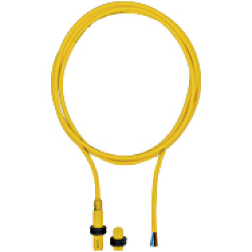 Magnetic safety switch 3 N/O, round M12 design IP67, operating distance 8 mm, PU = 1 piece with M12 actuator with 5 m cable (PUR).