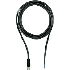 Connection cable, PUR, black RAL9005, suitable for drag chains, 5-pin, socket straight M12, on open line end, B-coded, cable length: 5m