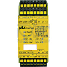 Safety relay (standalone) inputs: 1/2-channel wiring with/without detection of shorts across contacts